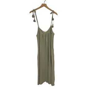 NWT Wrap London Organic Cotton Hemp Maxi Dress Soft Sage Women's 8